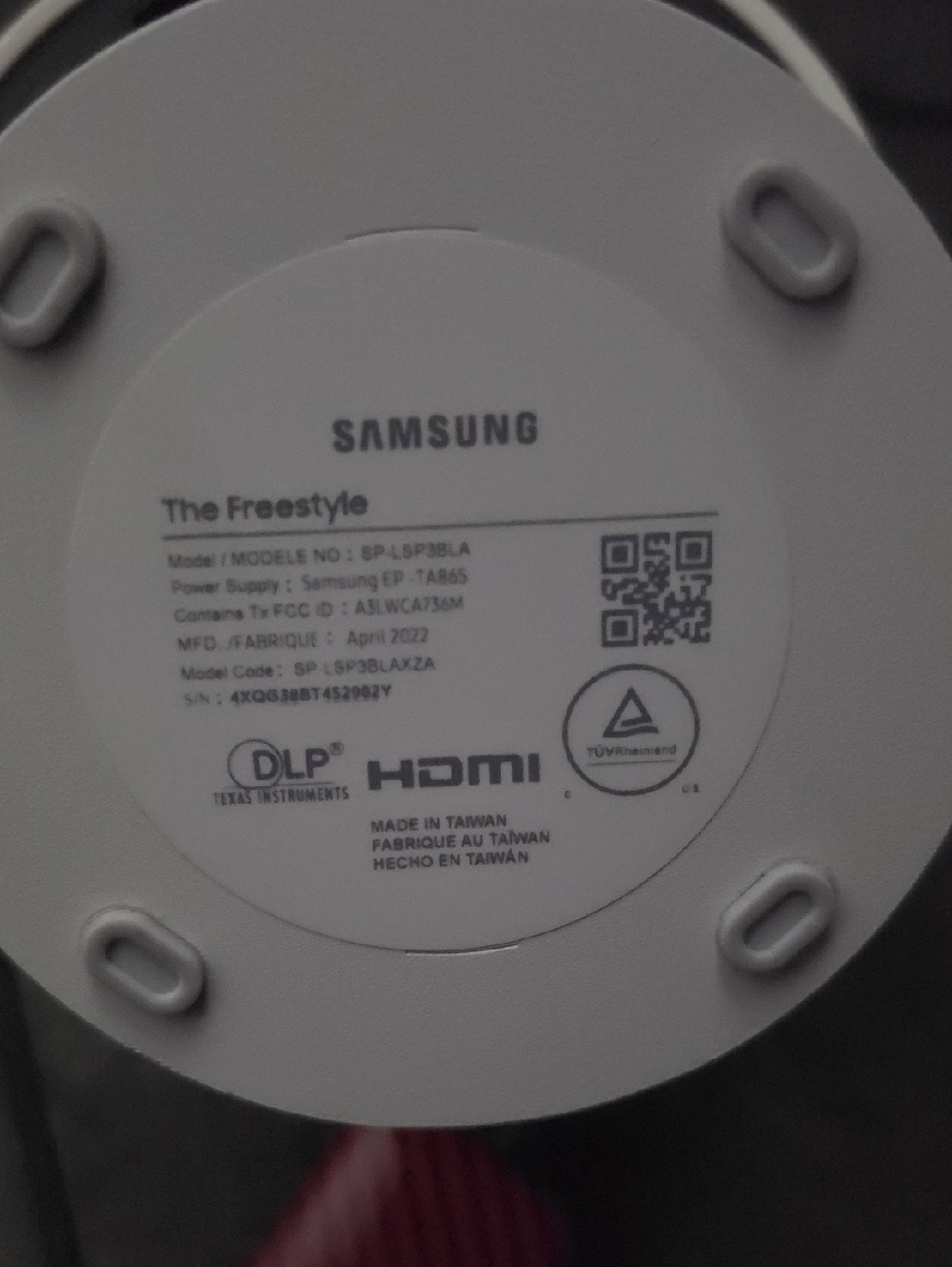 Samsung The Freestyle portable projector in white and black